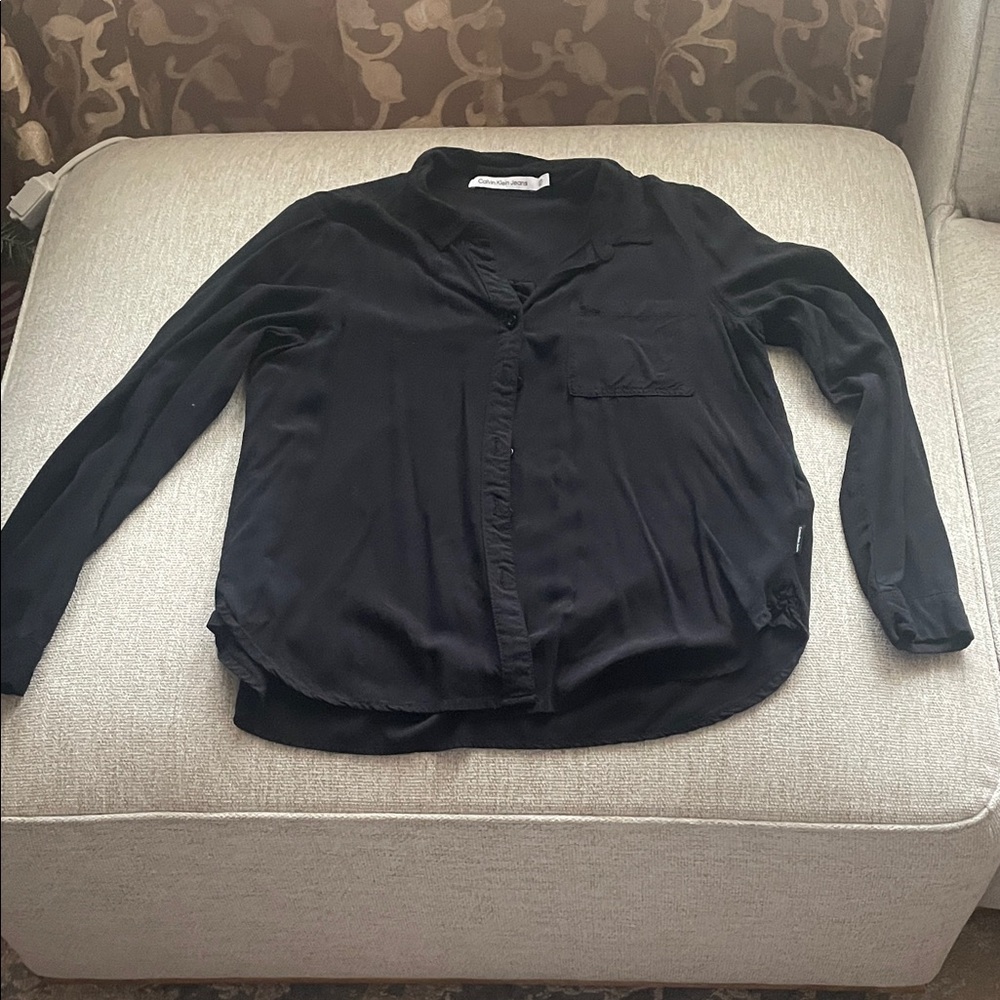 Calvin Klein Jeans Black Button-Down Shirt
